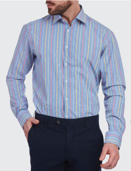 W. Wegener 5950 kék modern fit férfi ing