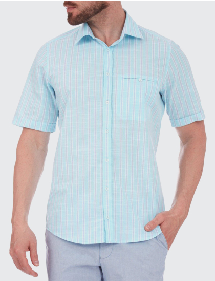 W. Wegener 5953 azúr kék slim fit férfi ing