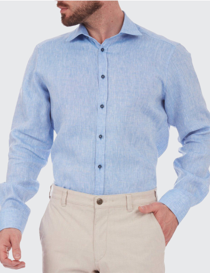 W. Wegener 5952 kék modern fit férfi ing