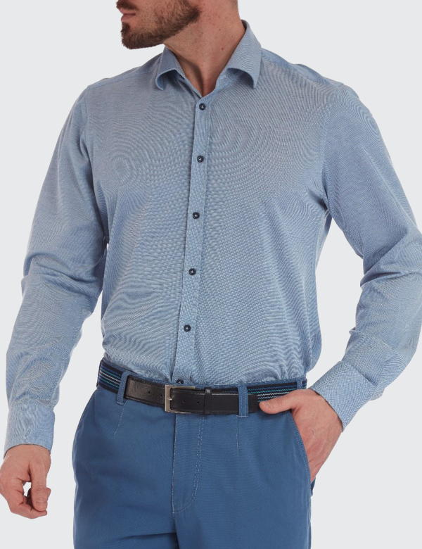 W. Wegener 5979 kék slim fit férfi ing