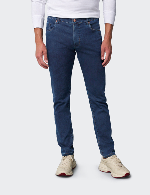 M|5 by Meyer Slim 6283/19 sötét kék férfi nadrág