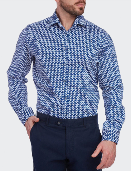 W. Wegener 5960 bleumarin slim fit férfi ing