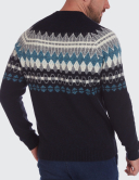 W. WEGENER 6935 kék mintás férfi pulóver