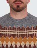 W. WEGENER 6935 barna mintás férfi pulóver