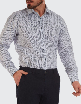 W. Wegener 5965 kék slim fit férfi ing