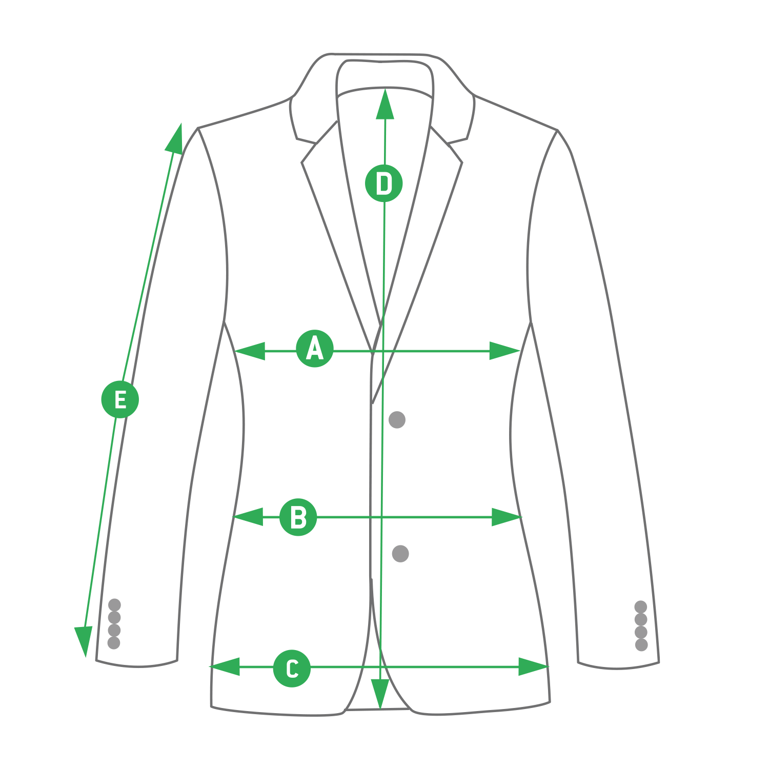 Női zakó mérettáblázat